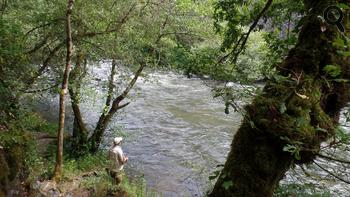 pêche sur les bords de la Cère